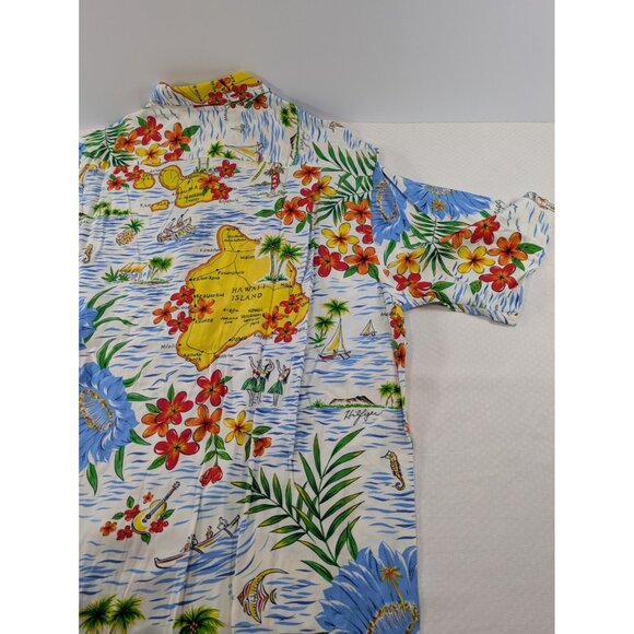 Vintage Tommy Hilfiger Hawaiian Shirt Mens AOP Casual Beach Party M Medium - Picture 7 of 8